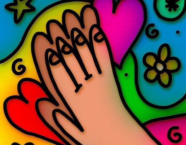 colorful prayer hands